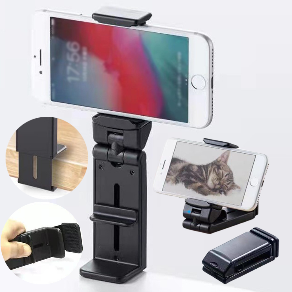 휴대용 여행용 비행기 접이식 핸드폰 집게 거치대 책상용 촬영용 자바라 삼각대 책상 스탠드