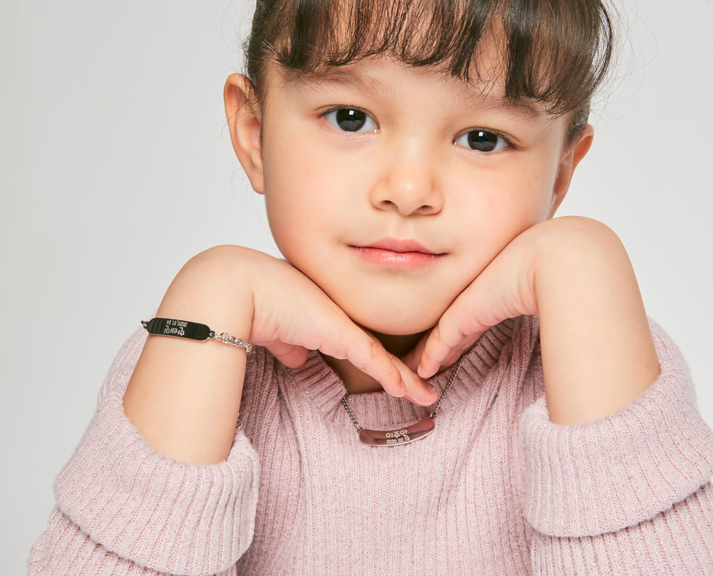 탄생석 미아방지 팔찌 써지컬스틸 아기 유아 어린이