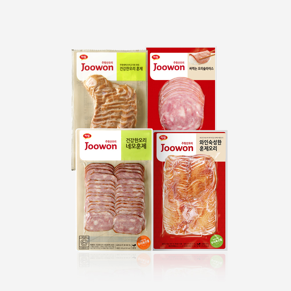 하림 주원산 오리 훈제 슬라이스 4종 골라담기 오리고기 국산100%