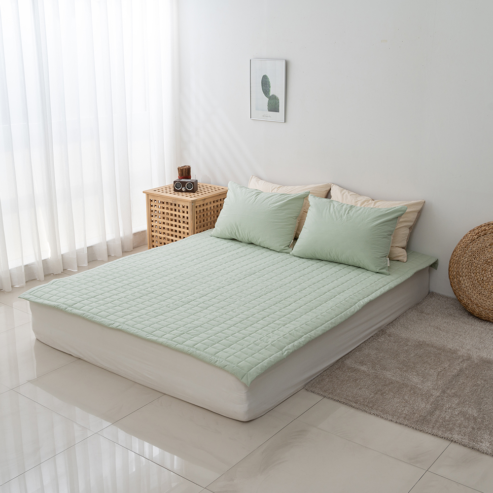 60수 침대패드 순면패드 매트리스패드 슈퍼싱글 퀸 누빔 사계절