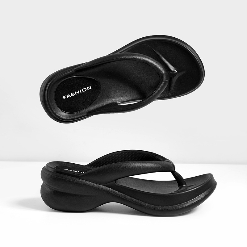 여성 키높이 쪼리 여름 플립플랍 발편한 푹신한 편한 통굽 슬리퍼 6cm 이미지 6
