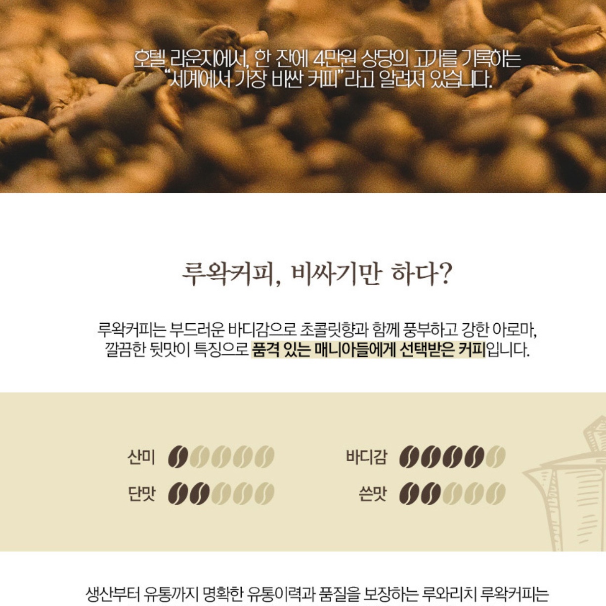 코피 르왁 200g 인도네시아 루왁 커피 사향 고양이 커피 원두 - 상세 이미지 3