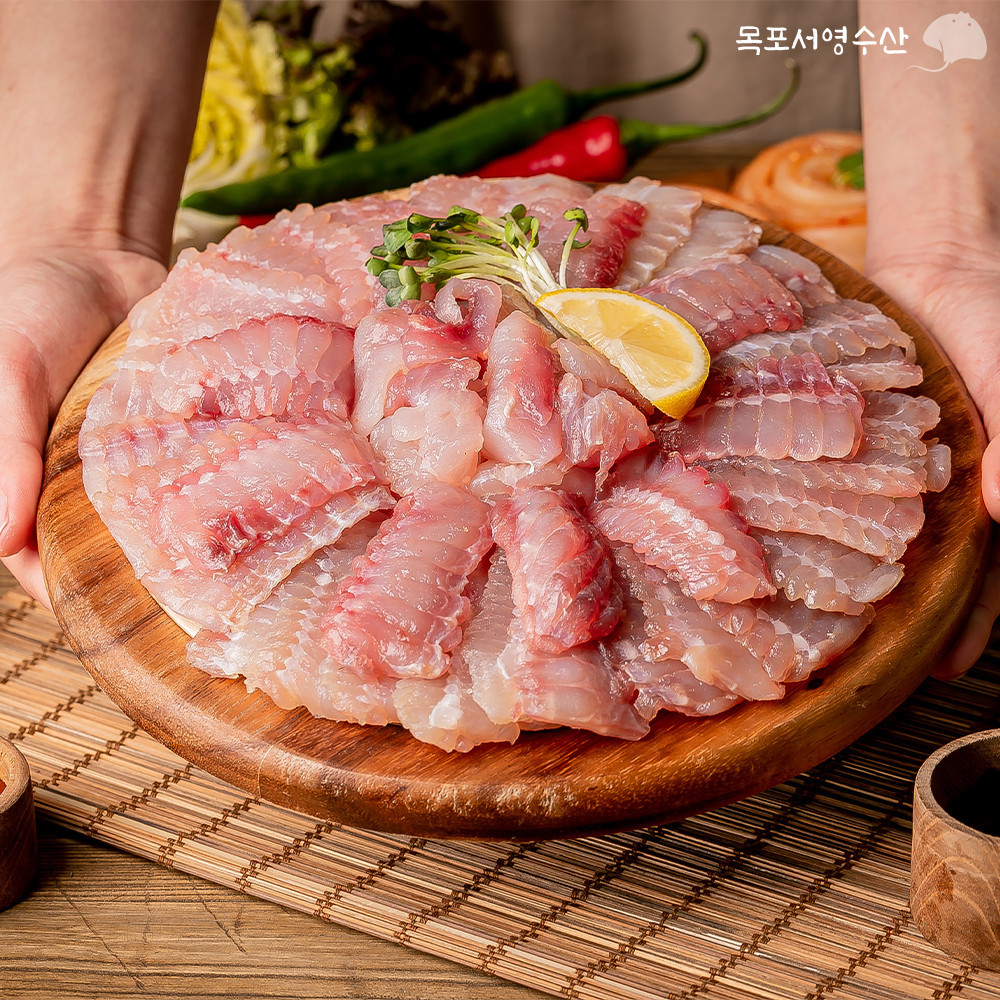 6시내고향방영 흑산도 홍어 목포 국내산 삭힌 홍어회 삼합 홍어코 500g