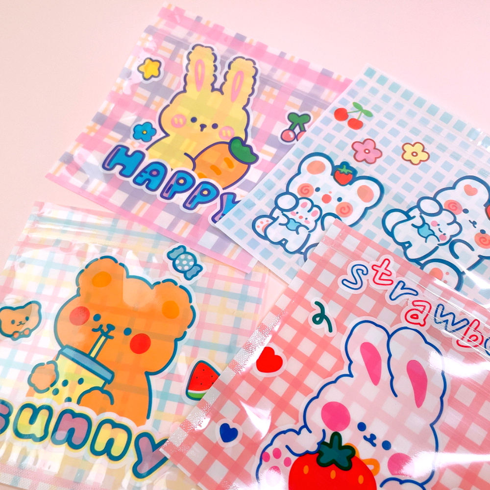 미니파우치 예쁜 캐릭터 곰돌이 지퍼백 파우치 어린이집 준비물 소분