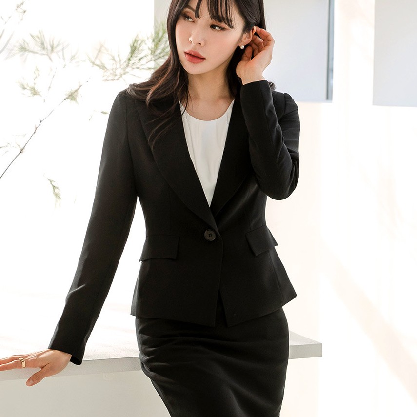 면접자켓 여성정장자켓 블랙 빅사이즈 [고급] - 상세 이미지 3