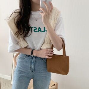 오버핏 프린팅 레터링 티셔츠 여름 여자 티셔츠 면 라운드 레이어드 이너티... 착용 후기 | 사이즈/핏 총정리 - 상품 이미지 3