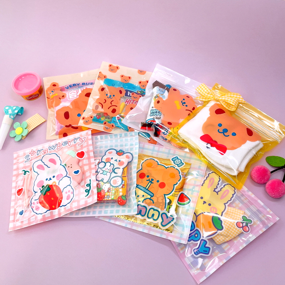 미니파우치 예쁜 캐릭터 곰돌이 지퍼백 파우치 어린이집 준비물 소분