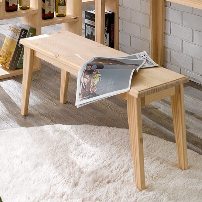 2인용 벤치형식탁의자 소나무 실내벤치의자 나무장의자