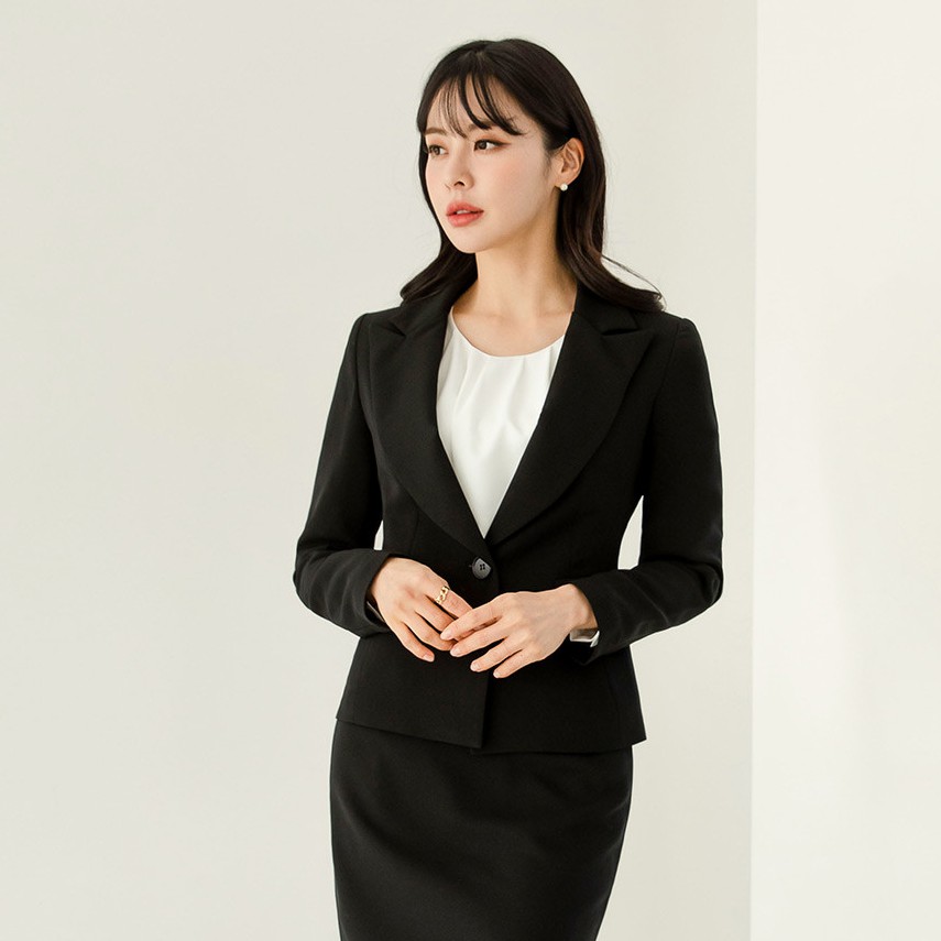 면접자켓 여성정장자켓 블랙 빅사이즈 [고급]
