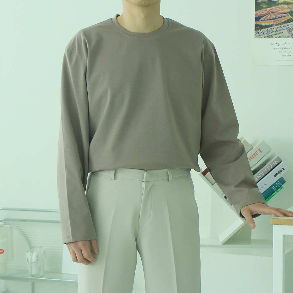 남자긴팔티 오버핏 분또 레이어드 티셔츠 이미지 4