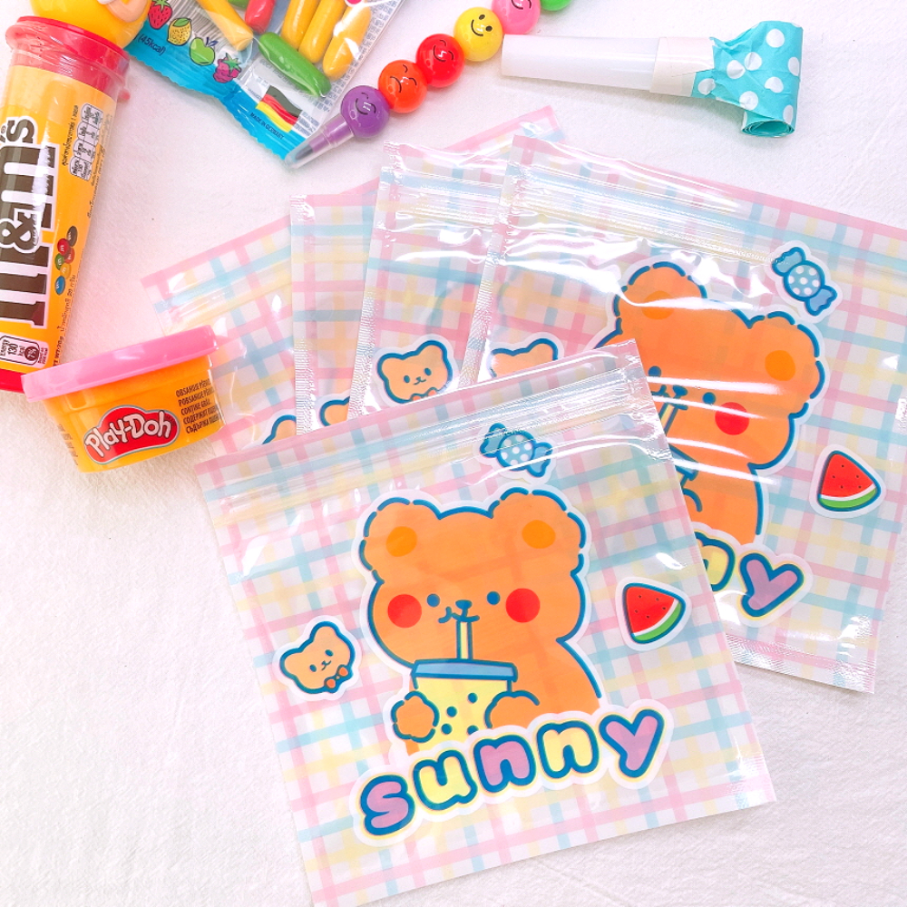 미니파우치 예쁜 캐릭터 곰돌이 지퍼백 파우치 어린이집 준비물 소분