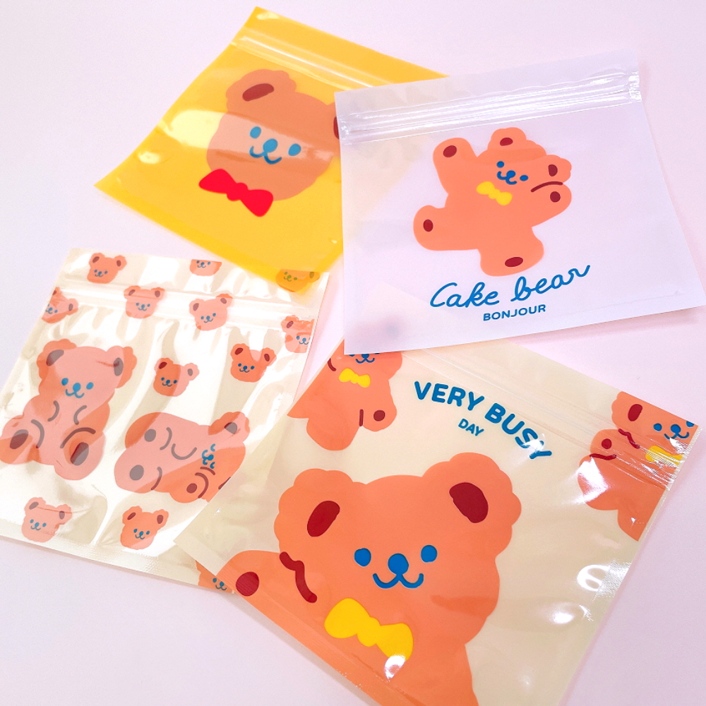 미니파우치 예쁜 캐릭터 곰돌이 지퍼백 파우치 어린이집 준비물 소분