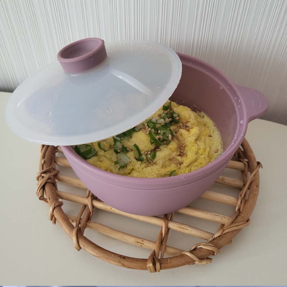 (국산)실리콘냄비 전자레인지 라면용기 야채 만두 그릇 계란찜 이유식 용기 찜기 520ml 이미지 8