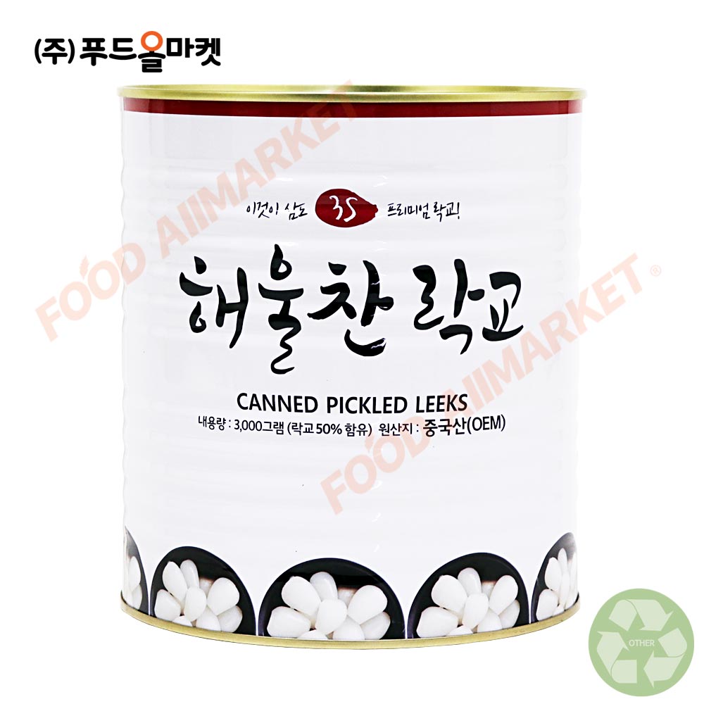삼도식품 해울락교 (SSS) 3kg /캔 원터치 _박스단위출고 : 데이올푸드