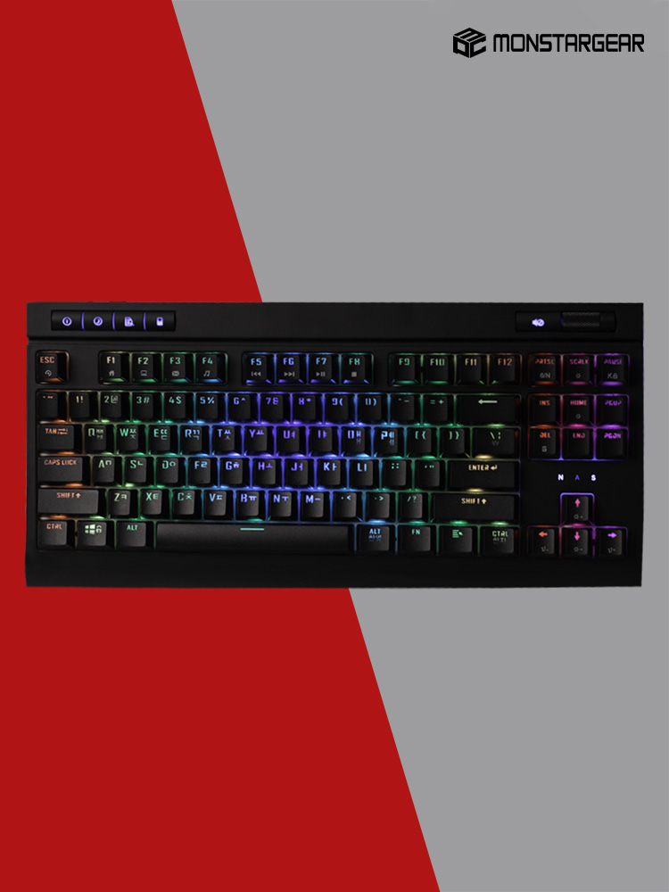 가츠 MK87 RGB LED 블랙 적축 게이밍 기계식 키보드 - 상품 이미지