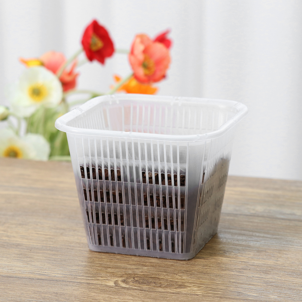슬릿분 투명화분 사각 포트화분 메쉬 저면관수화분 S - 메인 이미지