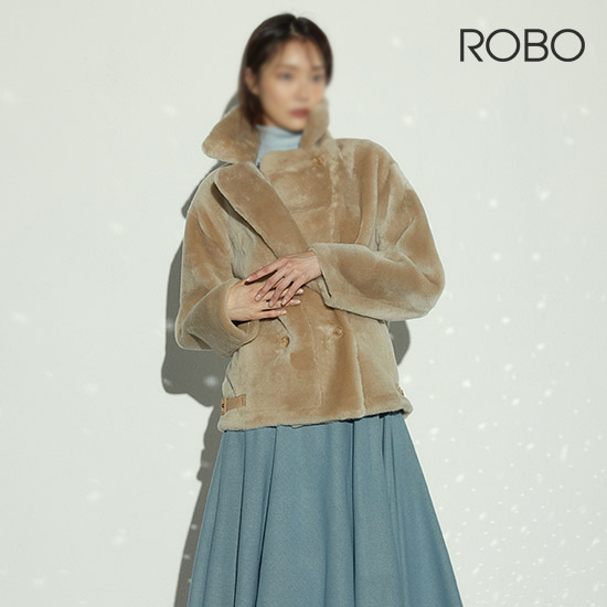 [로보] 스페인 무스탕 리버시블 더블 버튼 재킷 GSJ22B004