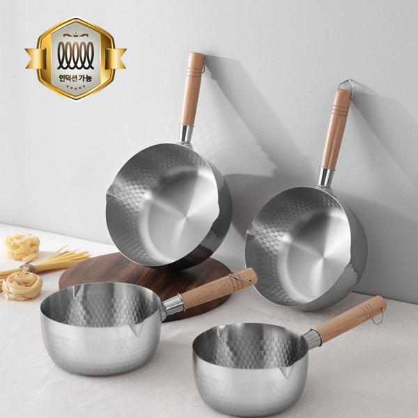 키친아트 인덕션 라면냄비 스텐 함마톤 계량 편수냄비 22cm - 상세 이미지 4
