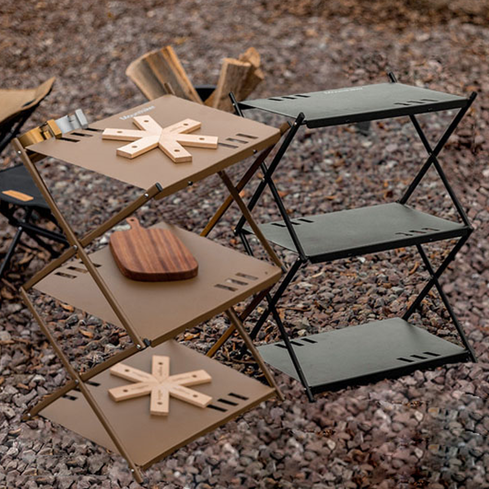 마운틴하이커 3단 선반 캠핑 테이블 쉘프 접이식 택티컬 수납