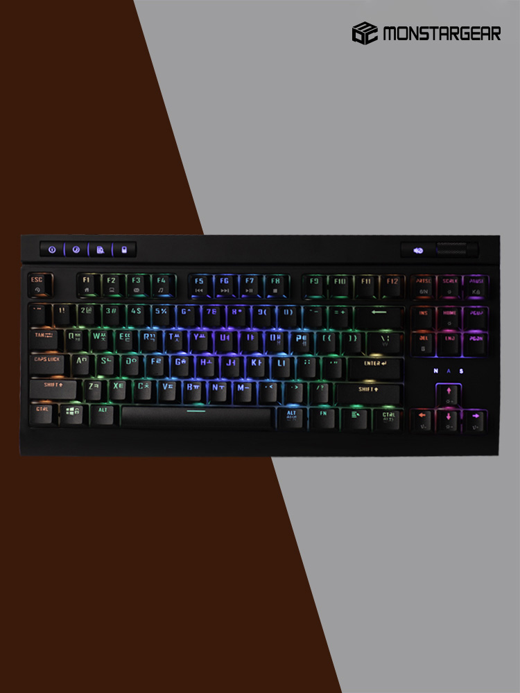 가츠 MK87 RGB LED 블랙 갈축 게이밍 기계식 키보드 - 상품 이미지