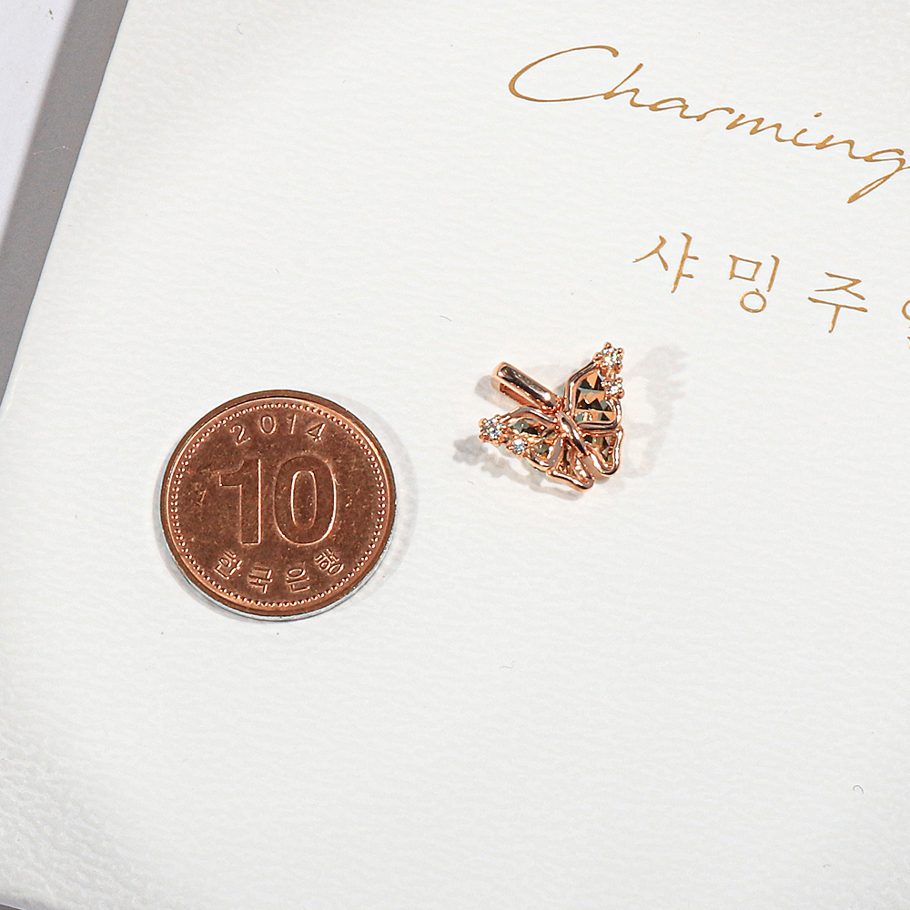 18K 투톤 댄싱 나비 목걸이 봄 데일리 선물 여자 친구 기념일 이미지 6