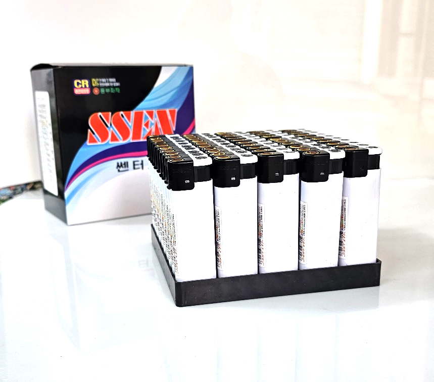 쎈 터보 투톤 칼라오색 라이터 50개 1BOX