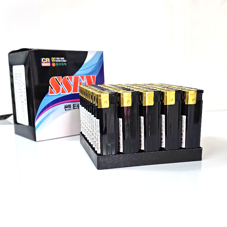 쎈 터보 투톤 칼라오색 라이터 50개 1BOX
