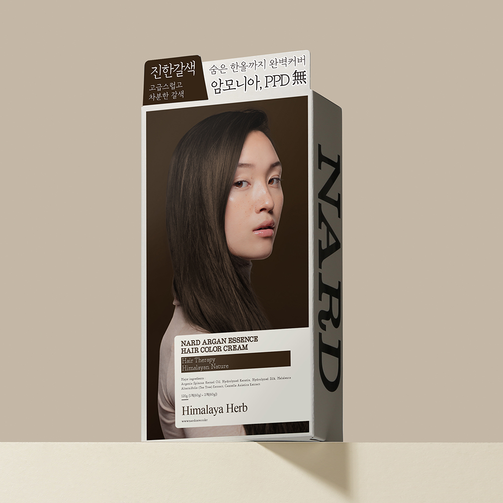 [2개] 나드 아르간 에센스 새치 염색제 120g 진한갈색 - 상세 이미지 2