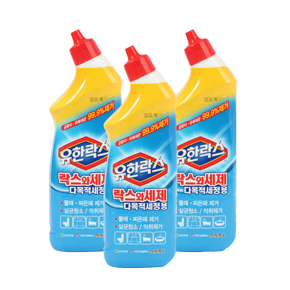 유한 플러스 변기청소용 세제 755ml X3개