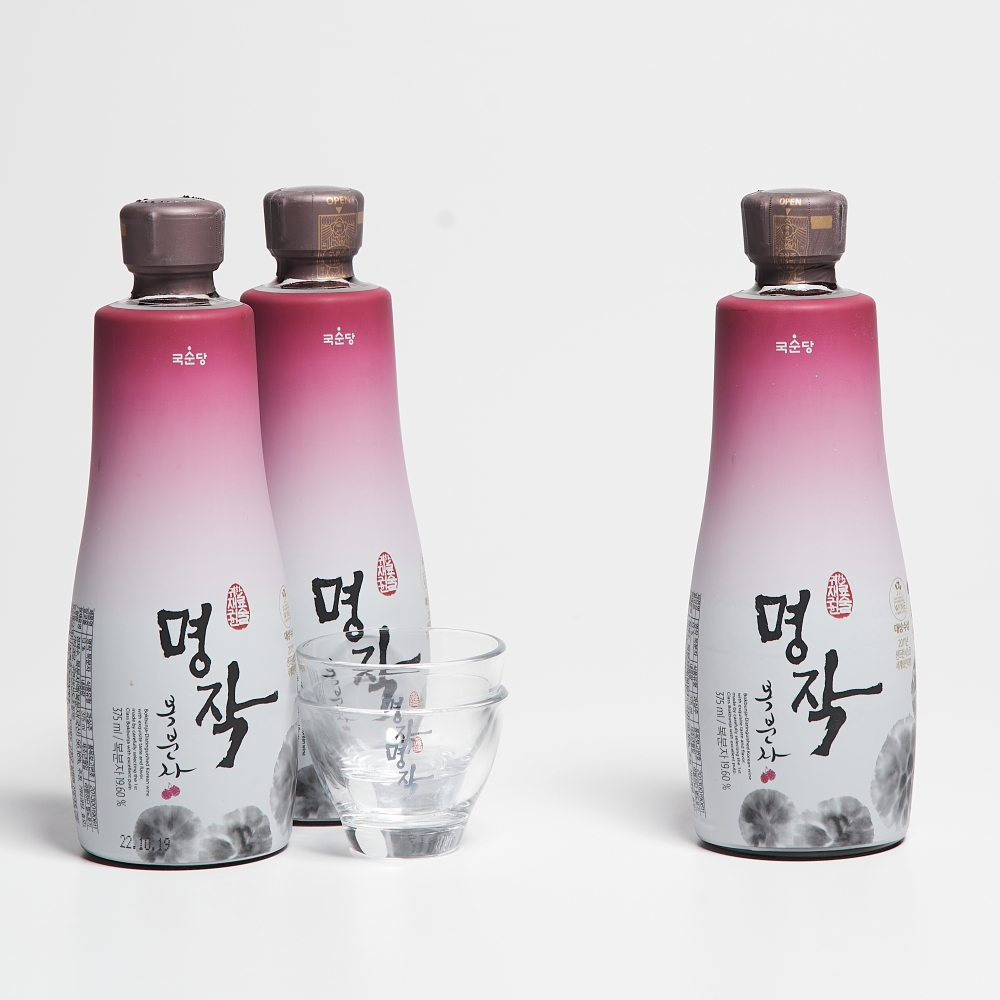 명작 복분자주 국순당 선물세트 13도 375ml 3개입 복분자술 고창명주 (잔 포함) - 상세 이미지 2