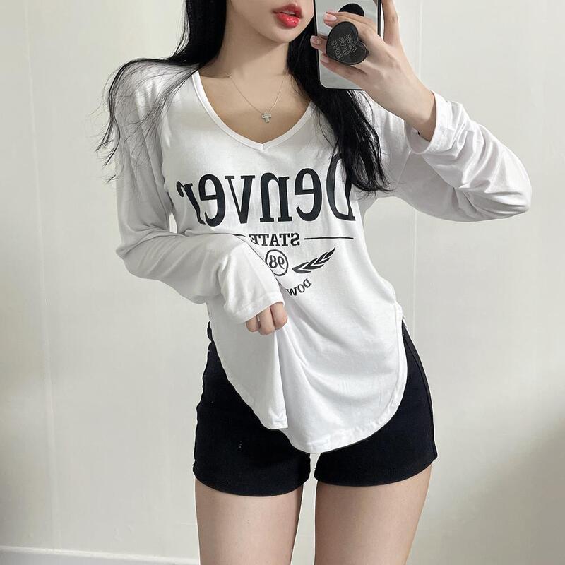다운타운 루즈핏 찰랑 V넥 티셔츠 (3color) : 예낭낭