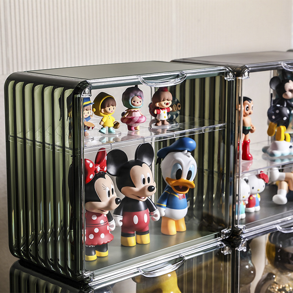 먼지차단 칸분리 피규어 장식장 아크릴케이스 소형 2단 레고 인형 보관함 진열대 박스