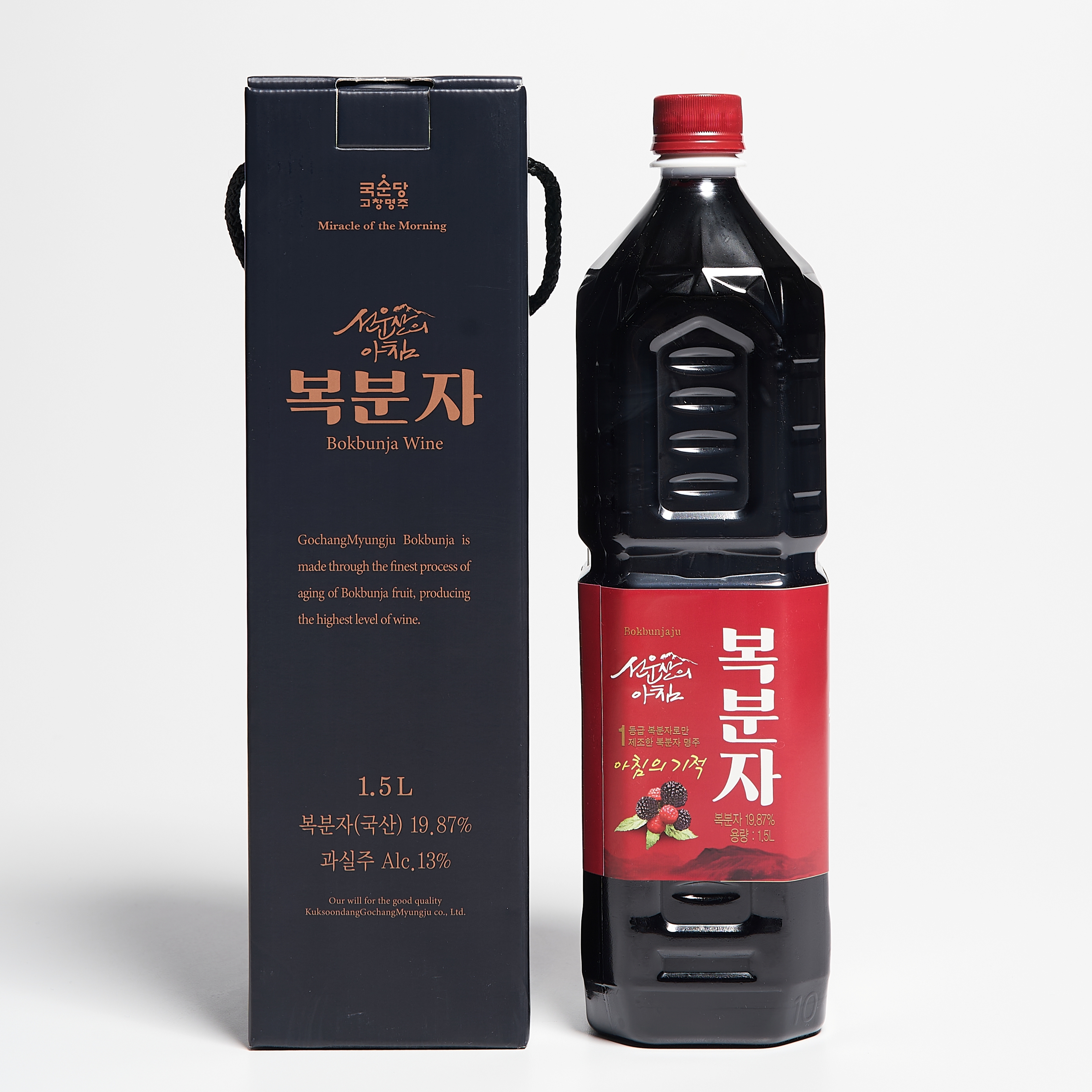 국순당 복분자주 선운산의아침 13도 1500ml 대용량 복분자술 고창명주(선물 케이스) - 메인 이미지
