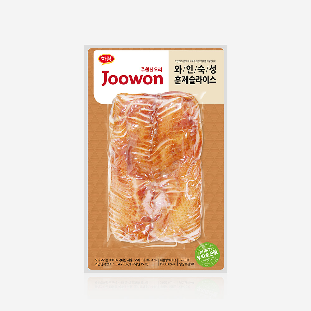 하림 주원산오리 와인숙성 훈제슬라이스 400g 오리고기 국산100%