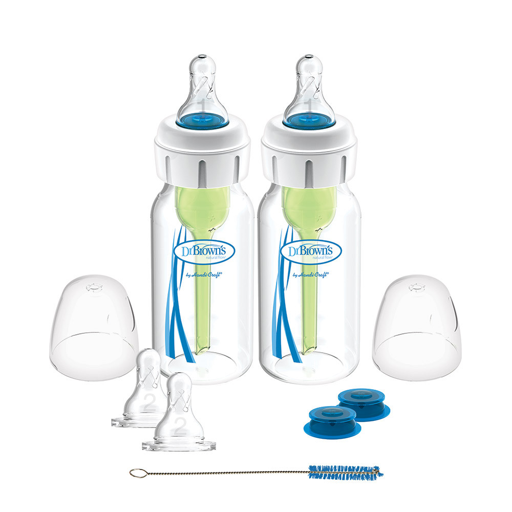 닥터브라운 젖병 PP 구순구개열 120 / 250 ml 2P (+1,2단계 꼭지) - 상품 이미지