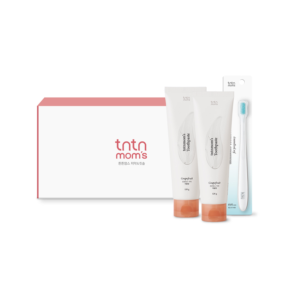 튼튼맘스 예비맘 양치 세트 (임산부치약 2개 + 칫솔 1개) 임신축하선물