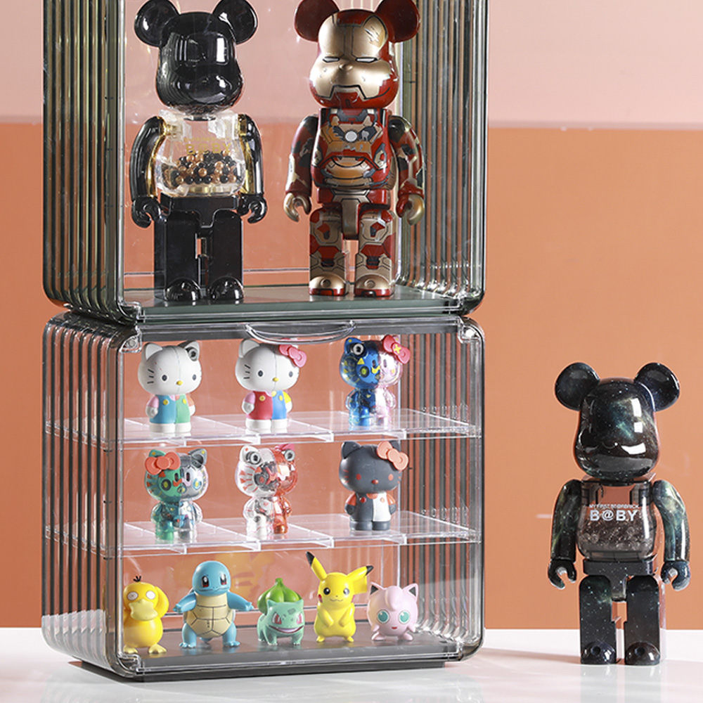 먼지차단 칸분리 피규어 장식장 아크릴케이스 소형 2단 레고 인형 보관함 진열대 박스