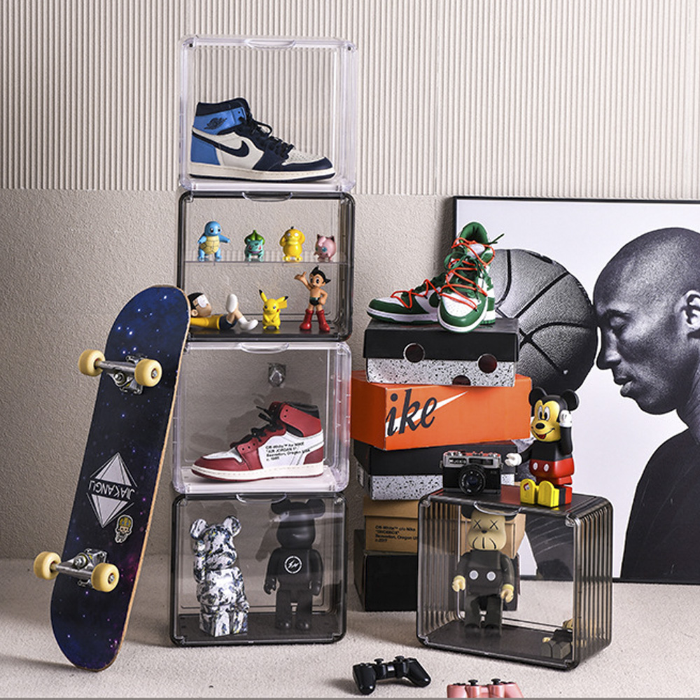 먼지차단 칸분리 피규어 장식장 아크릴케이스 소형 2단 레고 인형 보관함 진열대 박스