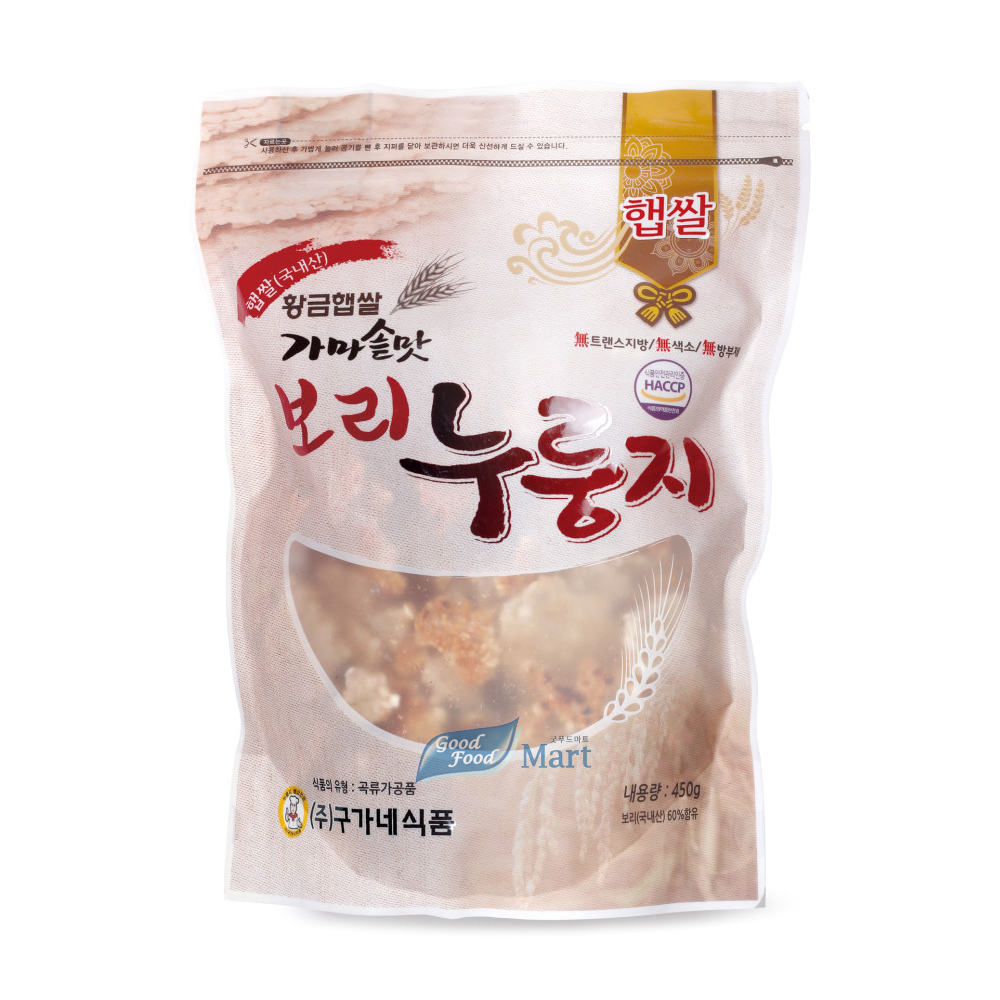 구가네 황금햅쌀 가마솥맛 보리누룽지 450g (3봉) 초특가 : 굿푸드마트