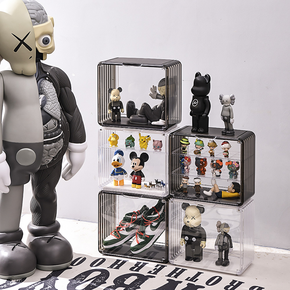 먼지차단 칸분리 피규어 장식장 아크릴케이스 소형 2단 레고 인형 보관함 진열대 박스