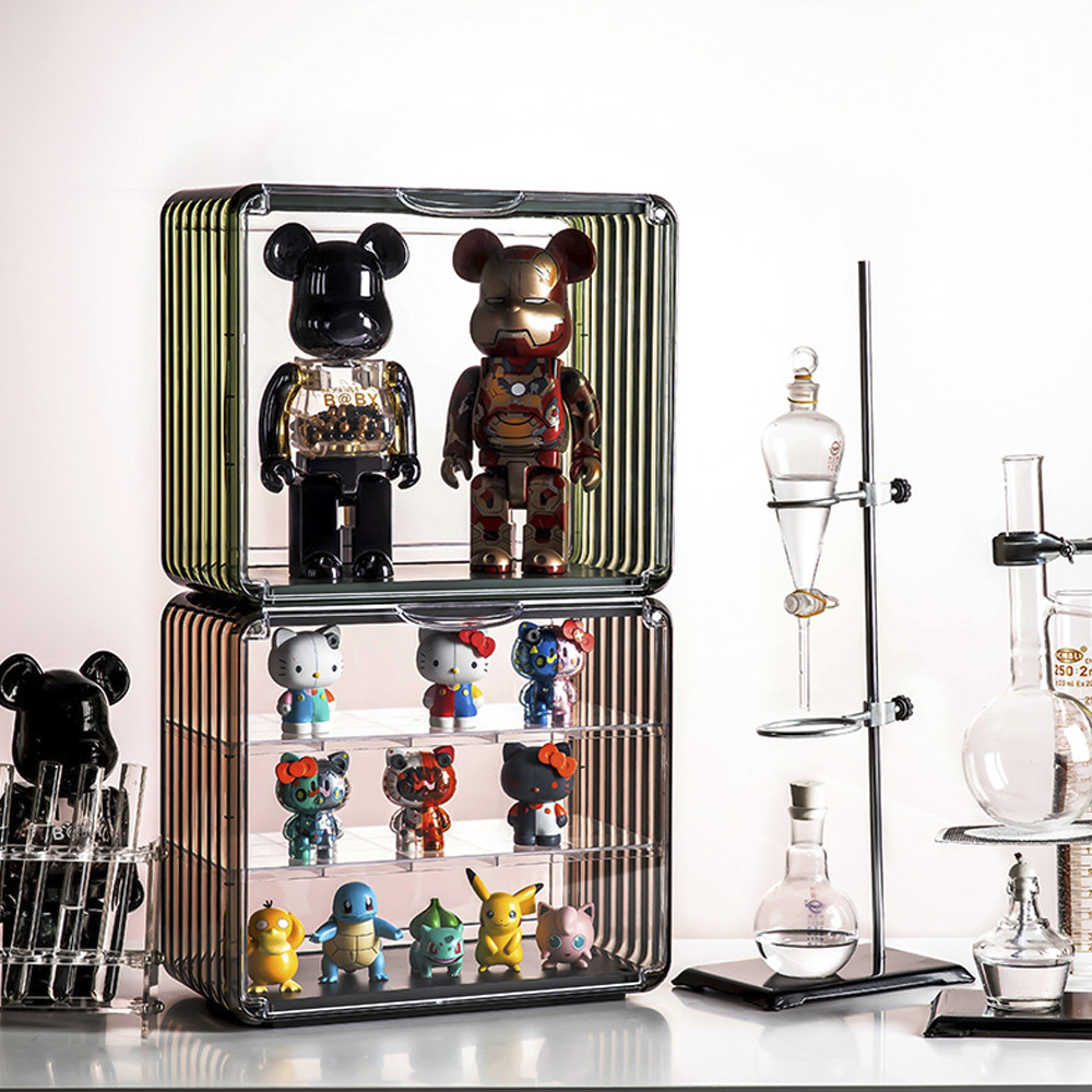먼지차단 칸분리 피규어 장식장 아크릴케이스 소형 2단 레고 인형 보관함 진열대 박스