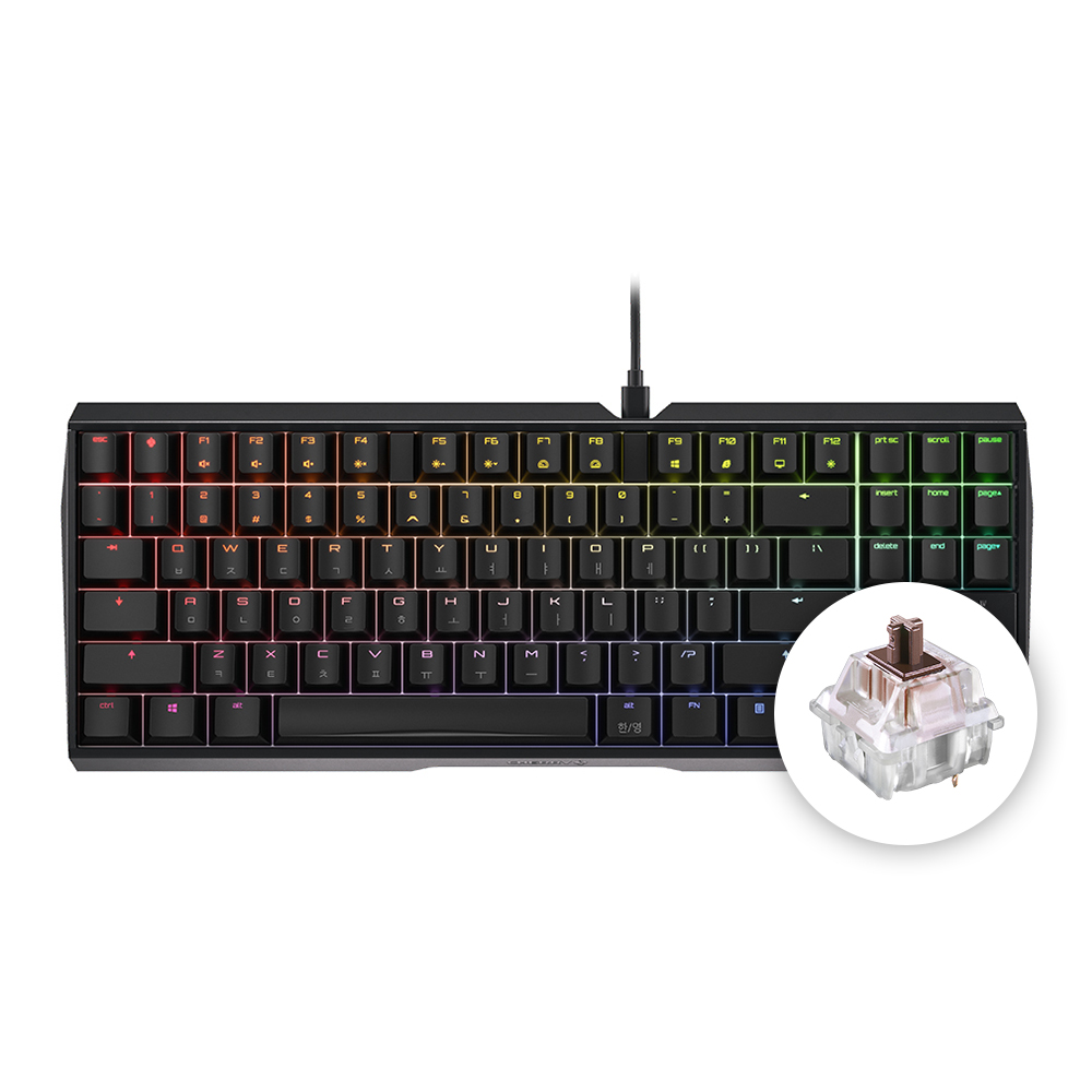 체리 MX 3.0S TKL RGB 기계식 키보드 사무용 게이밍 텐키리스 블랙, 갈축 - 상품 이미지