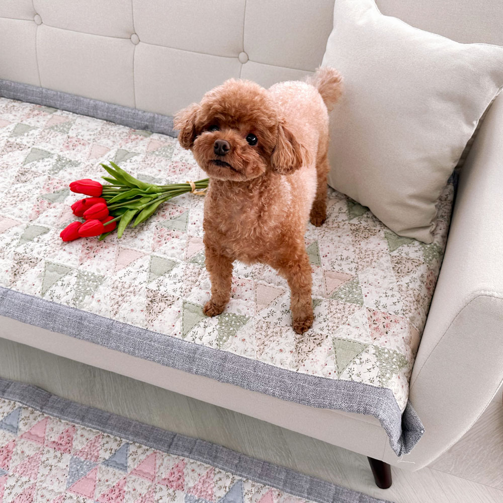 논슬립 먼지없는 사계절 돌 소파패드 고밀도 순면 누빔깔개 베리 3인용