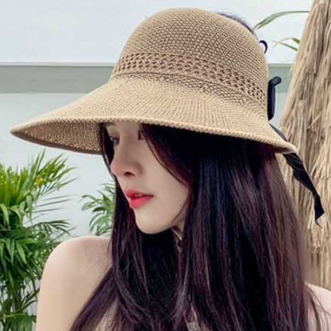 여자 라탄 모자 바캉스 휴가 여성 여행용 모자 여행 모자 - 상세 이미지 3