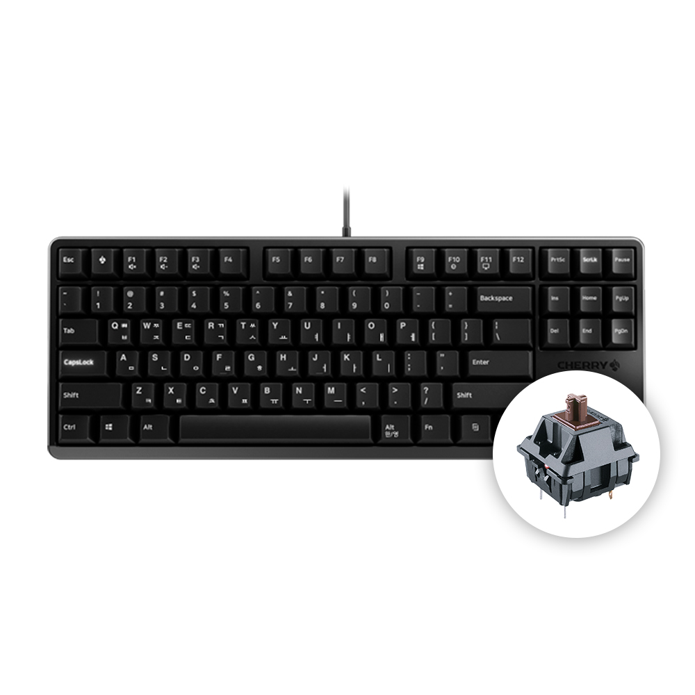 체리 G80-3000S TKL 기계식 키보드 사무용 게이밍 텐키리스 블랙, 갈축
