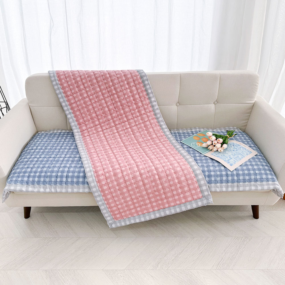 논슬립 먼지없는 사계절 돌 소파패드 고밀도 순면 누빔깔개 베리 3인용