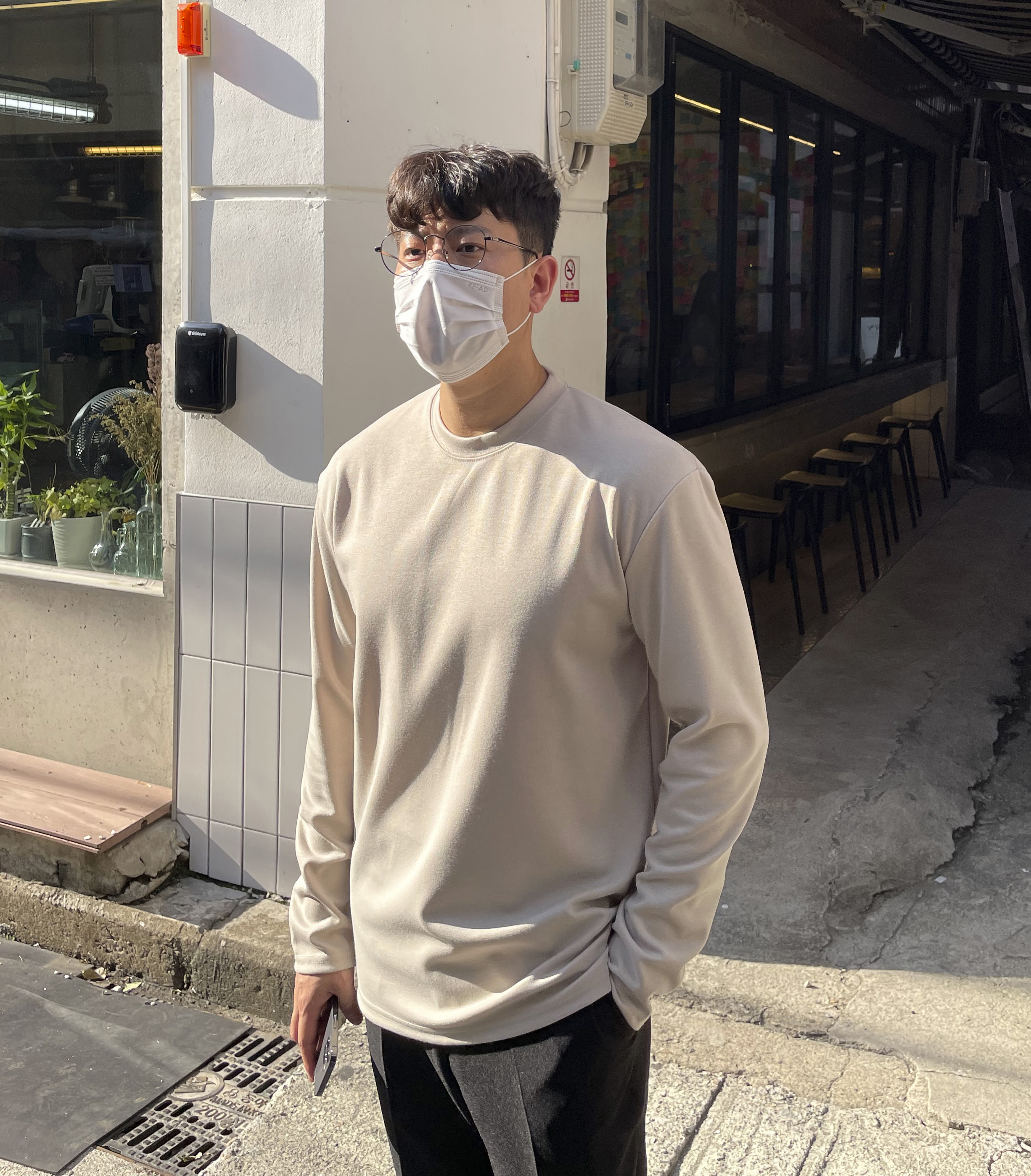 2XL까지 프리미엄 남자 분또 스판 라운드 긴팔티셔츠 - 상세 이미지 5