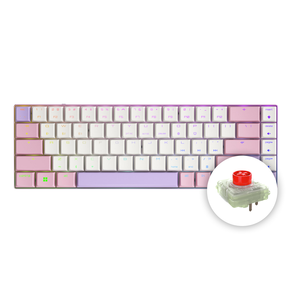 체리 MX LP6.1 RGB 무선 기계식 키보드 초슬림 알루미늄 블루투스 퍼플핑크, LP적축 - 상품 이미지