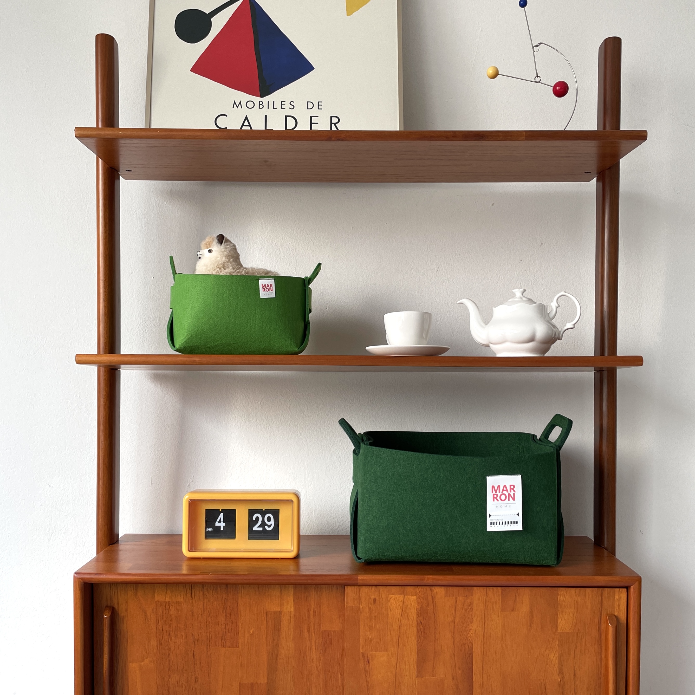 마롱즈 펠트 접이식 수납 바구니 / 장난감 바구니 / 패브릭 바구니 S