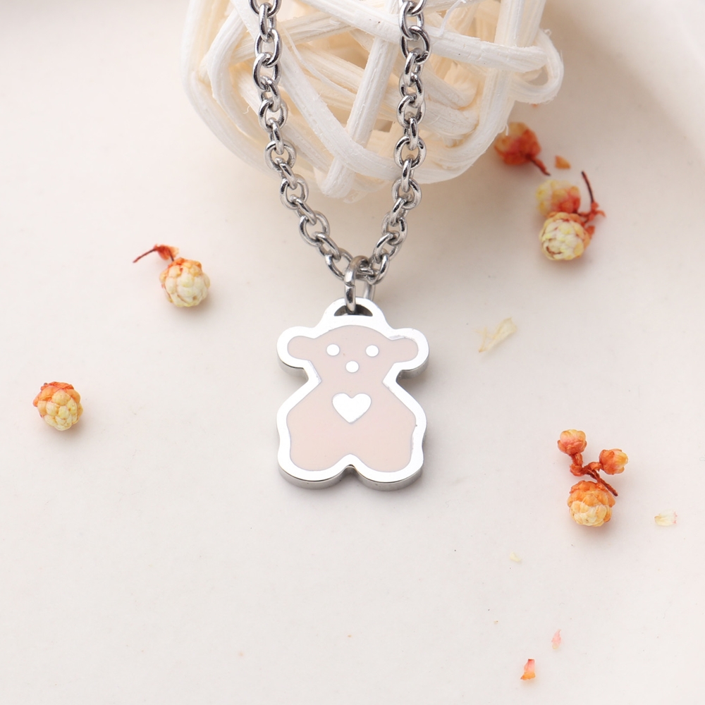 아기곰 친구들 써지컬스틸 미아방지 목걸이 아기 유아 어린이